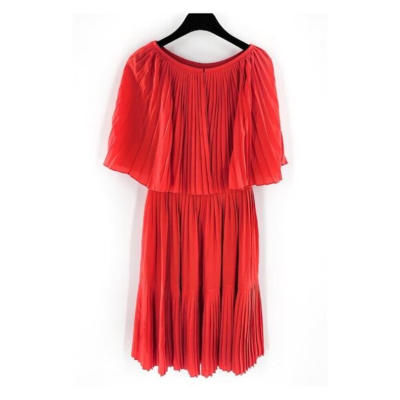 KATE SPADE Pleated Cape Dress Red - Picture 4 of 6